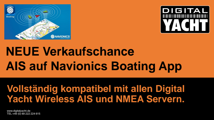 Händler Verkaufschance - AIS auf Navionics Segeln App mit Digital Yacht