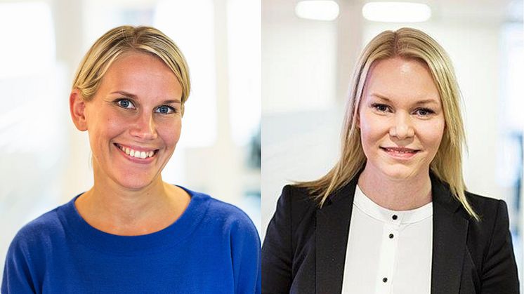 Karolina Brick, miljöchef och Anna Rosén affärsutvecklare inom fastighetsförvaltning på Riksbyggen.