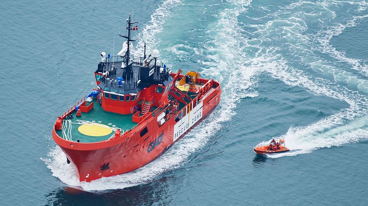 The ’Esvagt Castor’ will work as standby vessel and man overboard rescue vessel during the building of the offshore wind farm Hornsea 1.