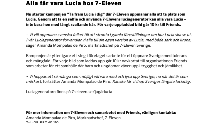 Alla får vara Lucia hos 7-Eleven 