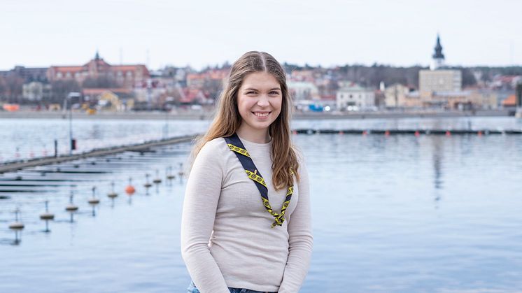 Kompassrosstipendiet 2020: Scouten Victoria Söderlund från Hudiksvall belönas för modigt ledarskap. Foto: Stiftelsen Ungt Ledarskap