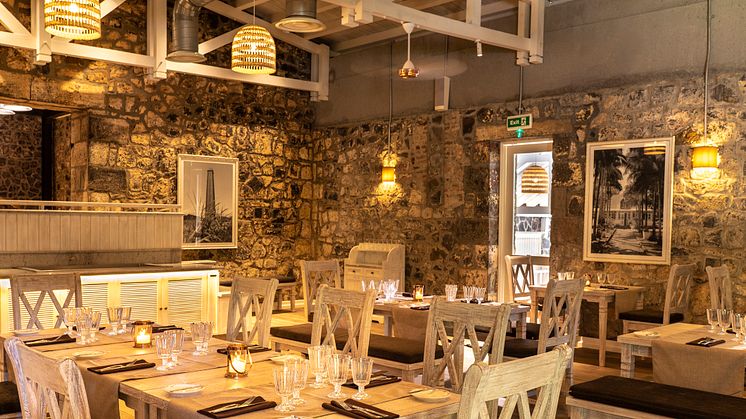 The chic industrial look: the “Anno 1743” restaurant, built into the historic walls of a former powder mill. 