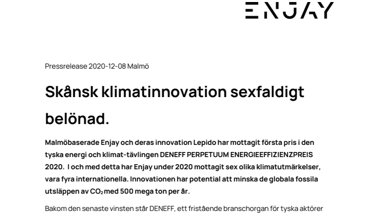 Swedish innovation wins DENEFF Perpetuum 2020