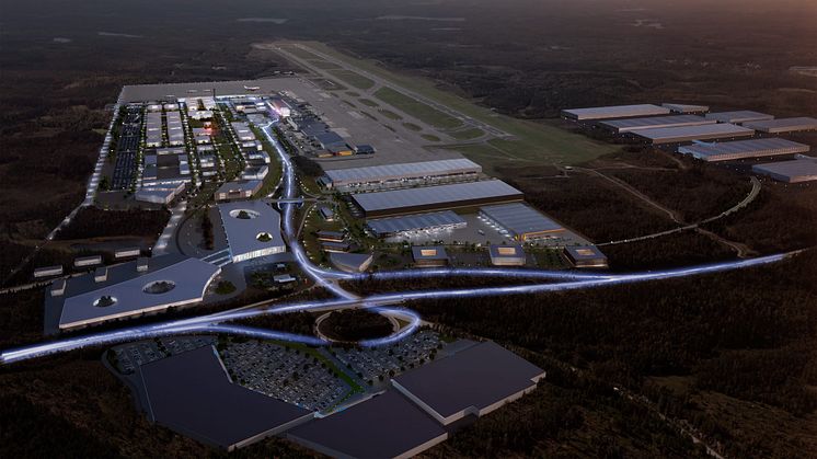 Vision image of the future Göteborg Landvetter Airport. Vision image: Krook & Tjäder