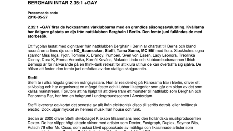 Berghain intar nattklubb 2.35:1 +Gay i Stockholm