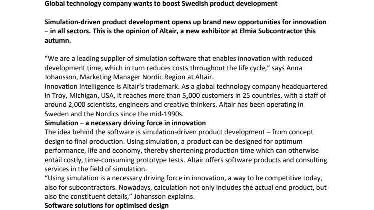 Global technology company wants to boost Swedish product development