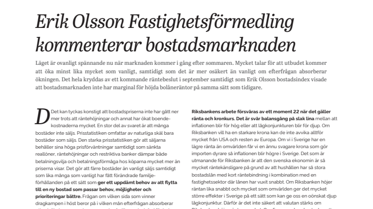 Erik Olsson Fastighetsförmedling kommenterar bostadsmarknaden 10 aug 23.pdf