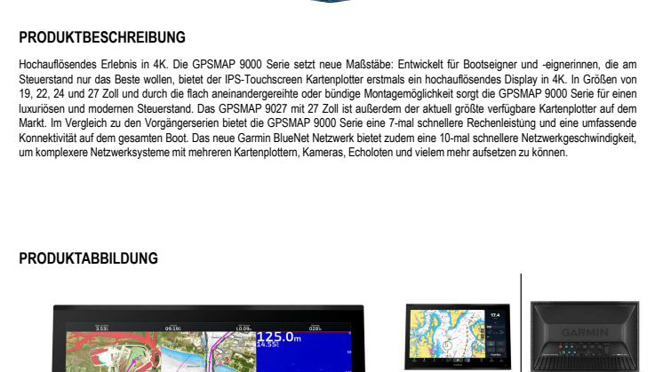 Datenblatt Garmin GPSMAP 9000