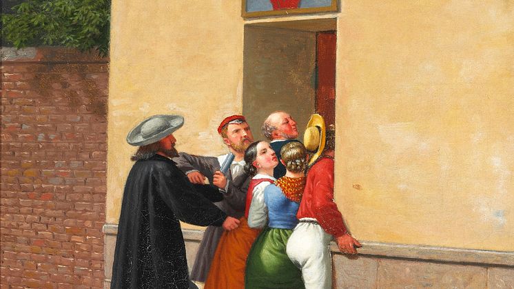 C.W. Eckersberg "Trængsel i en Dør" (1844). Vurdering: 600.000-800.000 kr.