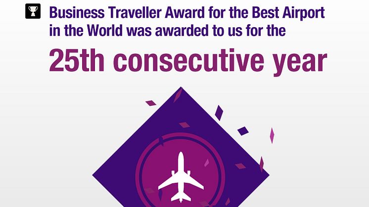 Voted Best Airport in the World for 25 consecutive years