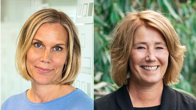 Karolina Brick, hållbarhetschef och Johanna Frelin, vd på Riksbyggen.