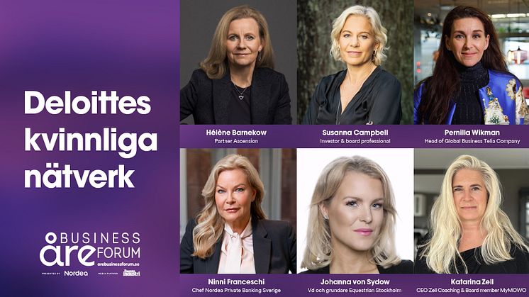 Framstående ledare och entreprenörer är talare på Deloittes kvinnliga nätverk 19 april i Åre.