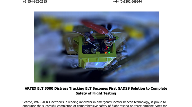 November 2023 - ARTEX ELT 5000 Becomes First GADSS Solution to Complete Safety of Flight Testing.pdf
