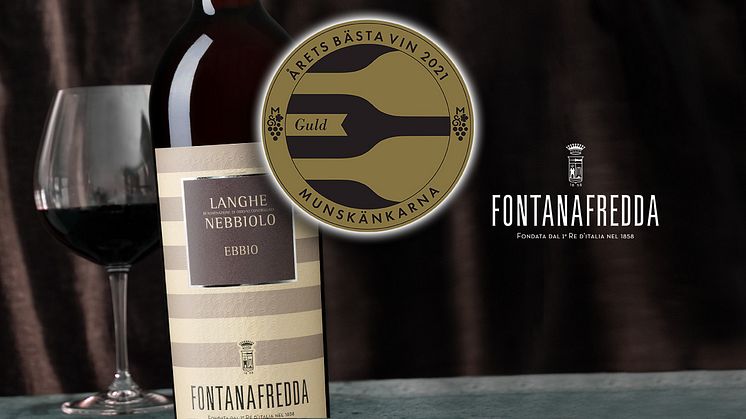 Fontanafredda Ebbio Langhe Nebbiolo 2020 utses till årets bästa vin 2021 av föreningen Munskänkarna