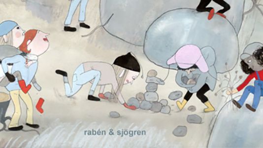 Bild ur Emma AdBåges bok "Gropen" som tilldelades Augustpriset 2018 för bästa barn- och ungdomsbok. Boken är Göteborgs Stads bokgåva till alla elever i förskoleklass. 
