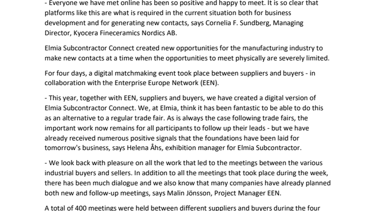 Digital meetings gave the manufacturing industry a boost