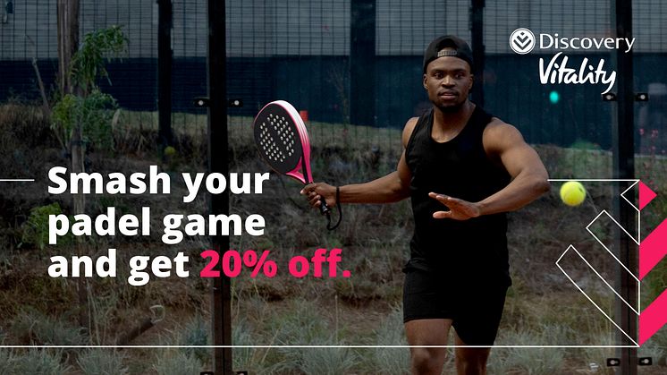 Vitality members can now save 20% on padel bookings