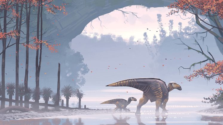 En upplevelse i dinosauriernas fotspår. Bild: Simon Stålenhag.