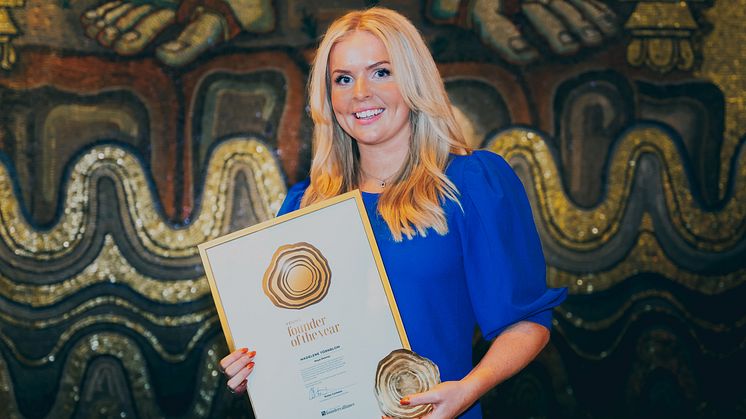 Madelene Törnblom, founder of Maya Delorez received the Growth Rings in Gold for the global award Young Founder of the Year at the Founders Awards Gala held at Stockholm City Hall on September 22.