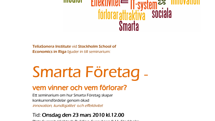 Inbjudan till Smarta Företag Seminarium 2011