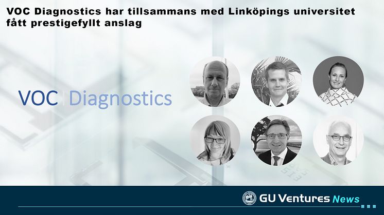 VOC Diagnostics har tillsammans med Linköpings universitet fått prestigefyllt anslag 