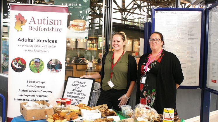 A bake sale at Bedford train station generated hundreds of pounds for Autism Bedfordshire. See below for an additional photo. 