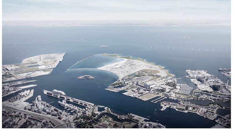 The new island will be established east of the city and in 2070 have a size of 275 acres.