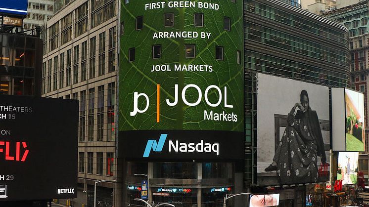 JOOL contributes to first bond listing on the Nasdaq First North Sustainable Bond Market