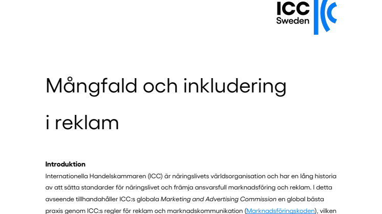 ICC Mångfald och inkludering i reklam
