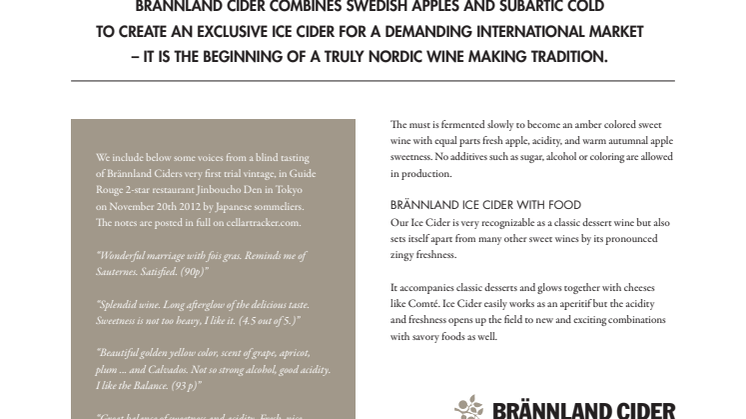 Brännland Cider announces UK distribution and participation at Selfridges Nordic Christmas