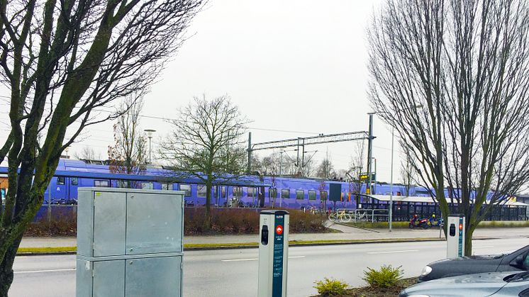 CLEVER laddstationer vid stationen i Skurup som en del av EU-projektet MECOR