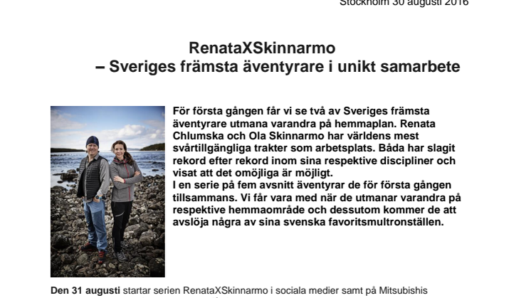 RenataXSkinnarmo - Sveriges främsta äventyrare i unikt samarbete