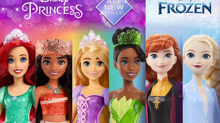 Die neue Produktreihe von Mattel feiert die magischen Abenteuer der Disney Prinzessinnen und der Figuren von Disney Die Eiskönigin. 