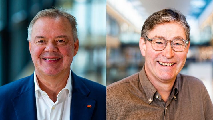 Odd Arild Grefstad, konsernsjef i Storebrand og Jon Hippe, leder for offentlig sektor i Storebrand. 