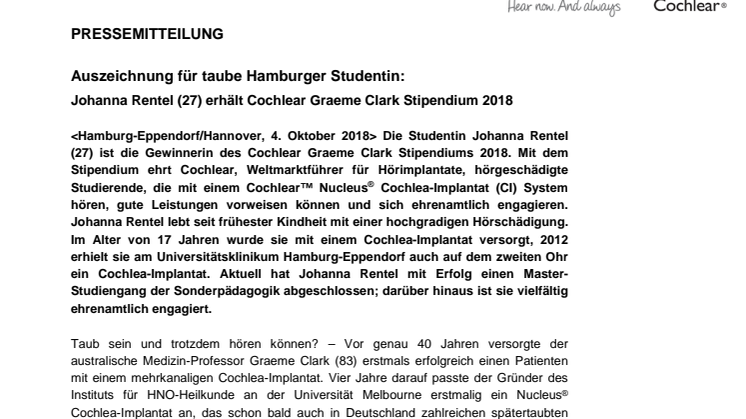 Auszeichnung für taube Hamburger Studentin