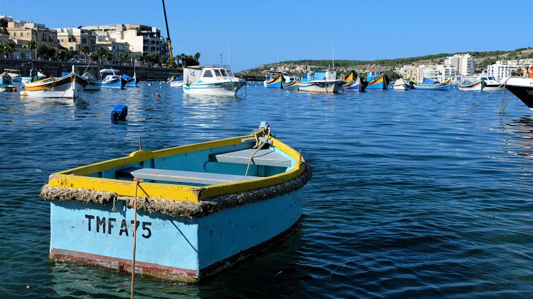 Båtar i hamn på Malta