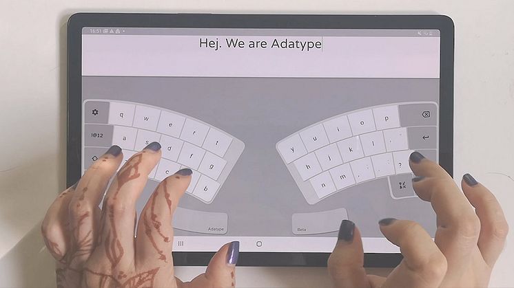 Adatype erbjuder ett ergonomiskt tangentbord till touchscreens som tablets och touchtables.