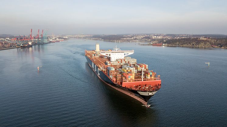 MSC Viviana and other giant mainliners will be able to call at the Port of Gothenburg fully loaded as of 2026. Photo: Gothenburg Port Authority.