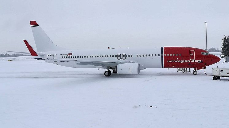 Norwegians sista leverans av modellen 737-800 som landat på Oslo Gardermoen med registrering LN-NIJ