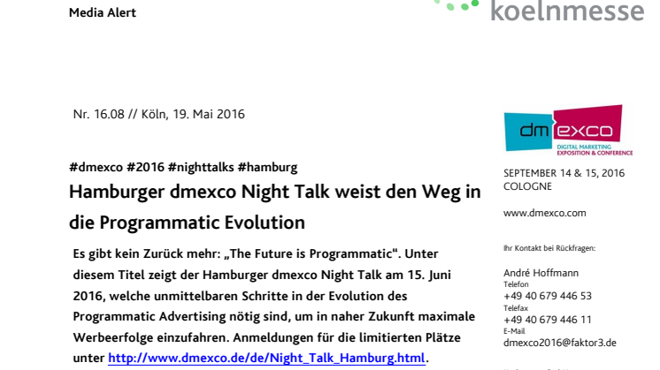Hamburger dmexco Night Talk weist den Weg in die Programmatic Evolution