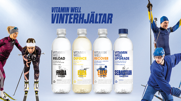 Vitamin Wells vinterhjältar: Frida Karlsson, Elias Pettersson, Ebba Andersson och Sebastian Samuelsson