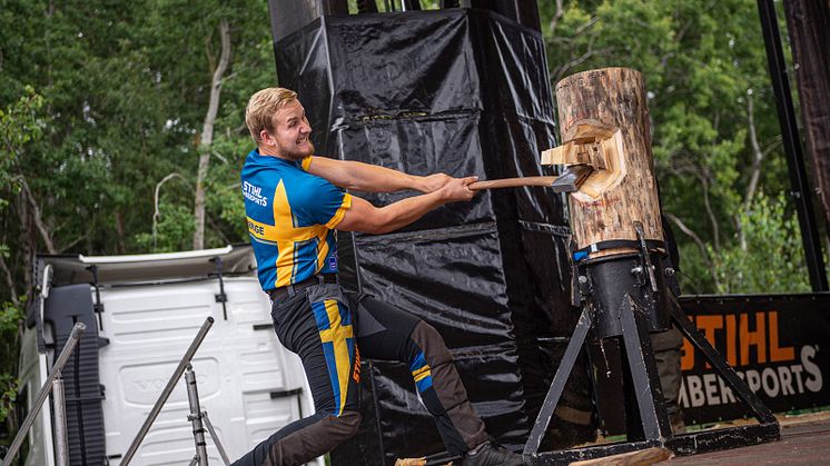 Svenske TIMBERSPORTS® atleten Emil Hansson är redo för Nordic Cup 2023.