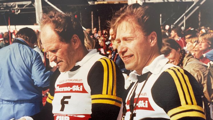 Klövsjö 50: Lars och Jan Backskog efter föråk vid parallell 1981 med 15 000 i publik