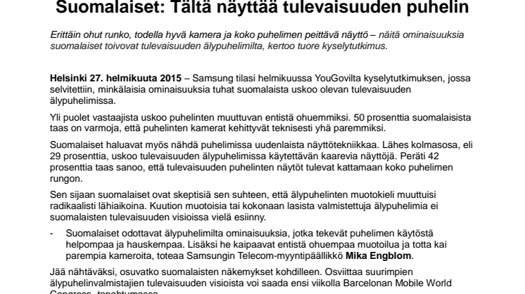 ​Suomalaiset: Tältä näyttää tulevaisuuden puhelin