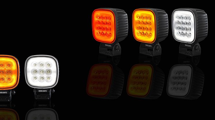 BriodLights Trio arbetslampa har positionsljus i tre olika färger - vitt, rött och orange.