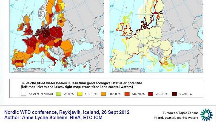 Mer än hälften av EU-ländernas vatten har inte god ekologisk status