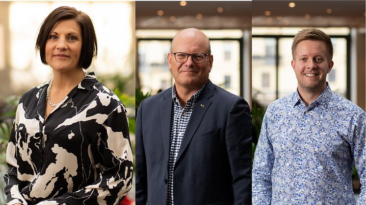Centerpartiets riksdags- och regionkandidater från nordöstra Skåne. Från vänster: Sofia Nilsson, Leif Sandberg, Niklas Larsson.