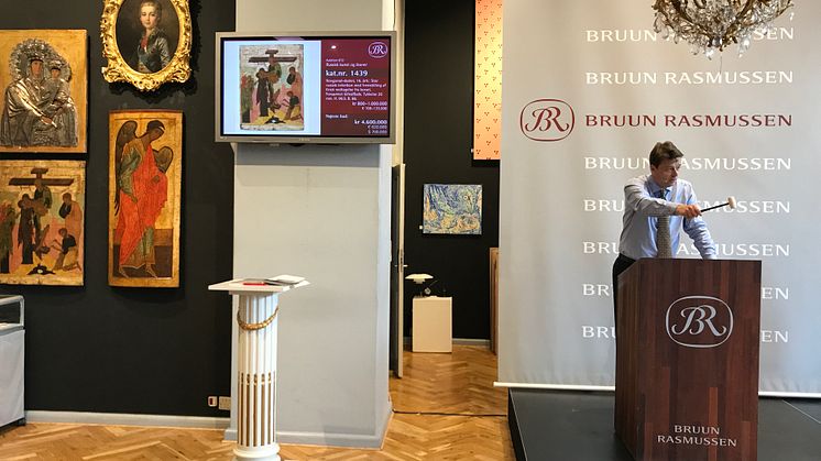 Frederik Bruun Rasmussen sets the World auction record on Russian icons with a hammer price of DKK 4.6 million (€ 620,000 / € 806,000 including buyer's premium).