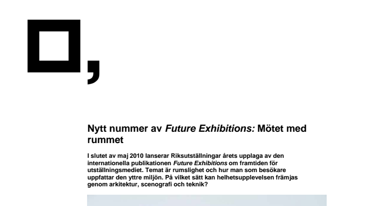 Nytt nummer av Future Exhibitions - Mötet med rummet 