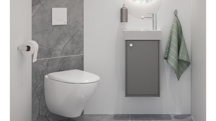 Vegghengt toalett Nautic All-in-One – alt du trenger i en eske.